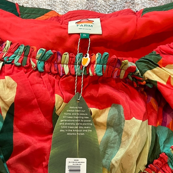 FARM RIO HELICONIA RED MINI DRESS - Picture 2 of 10